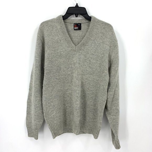 Robert Bruce Gray V Neck Pullover Sweater Vintage Wool Blend Mens XL - Picture 1 of 4